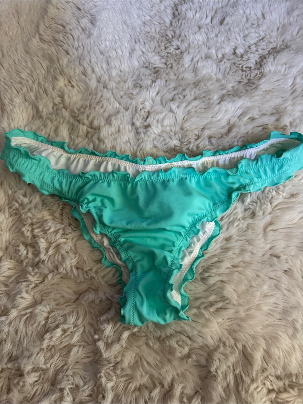 Victoria's Secret Aqua Ruffle Bikini Bottoms